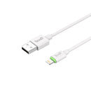 BUDI - 1m/3ft USB-A to Lightning Charge/Sync Cable - 2.4A Fast Charge Charging Durable Plug Electronic Cellphone Smartphone Charger Mobile - White