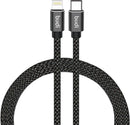 Budi 1M Lightning to USB Braided Cable Charger - 20W PD Fast Charging & Data Transfer with Aluminum Alloy Shell for iPhone, iPad, or iPod with Lightning connector to your USB-C